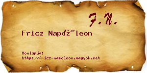 Fricz Napóleon névjegykártya